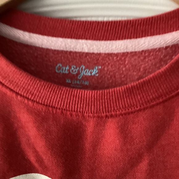 Girls Red Sweatshirt with Love Printed on front - Picture 2 of 3